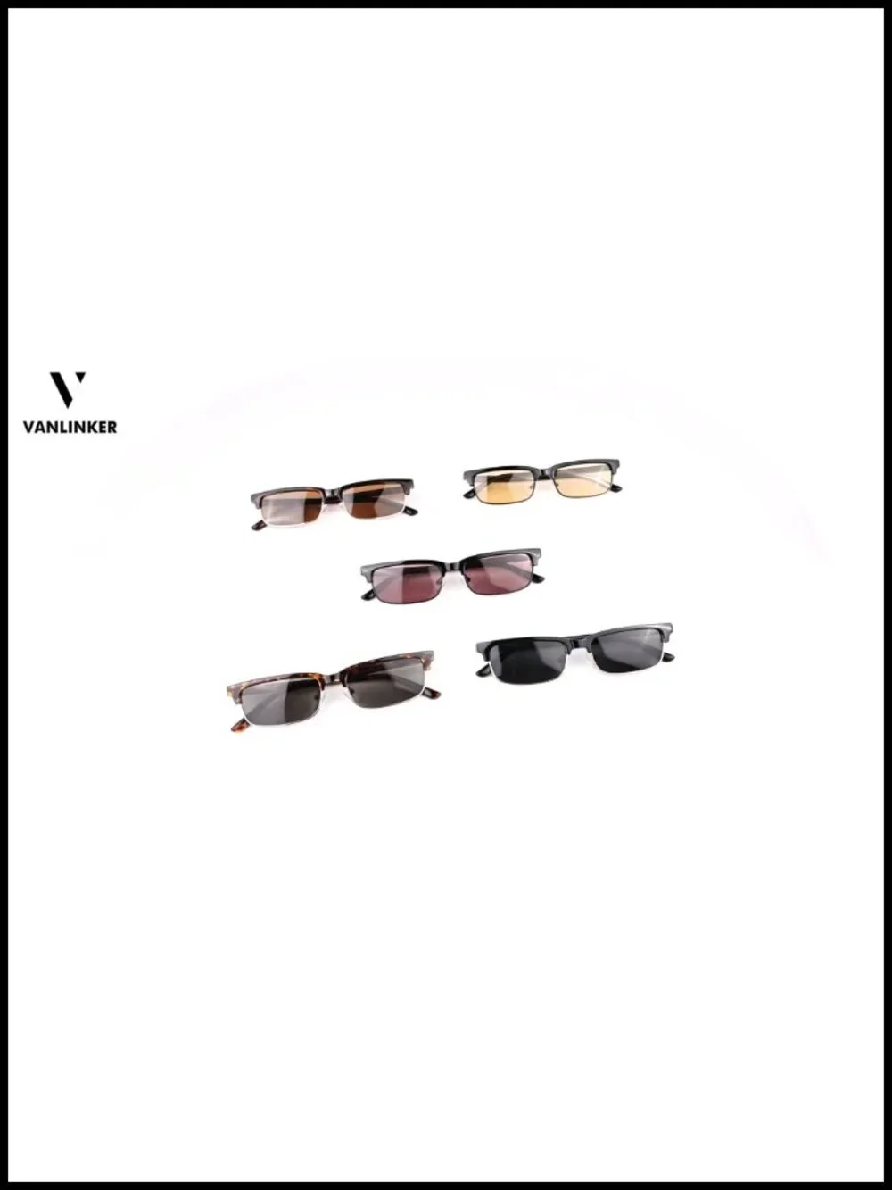 Trendy 90s Skinny Rectangle Sunglasses UV400 Polarized Plastic Frame